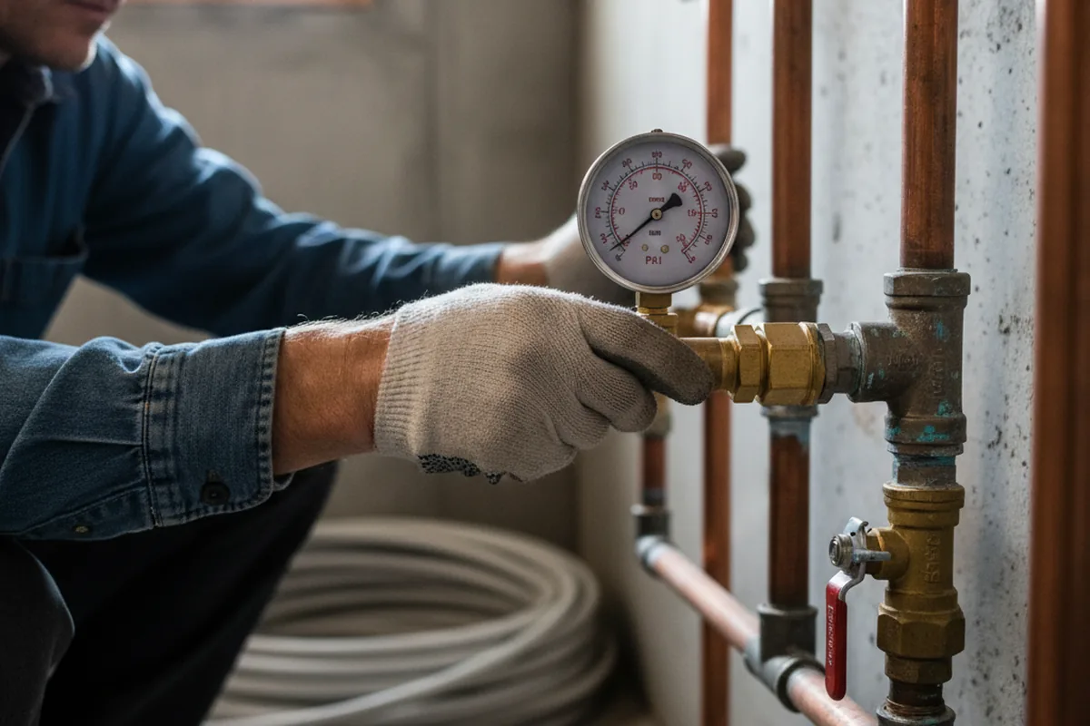 Pressure testing a repaired line during Water Line Repair in Kaysville